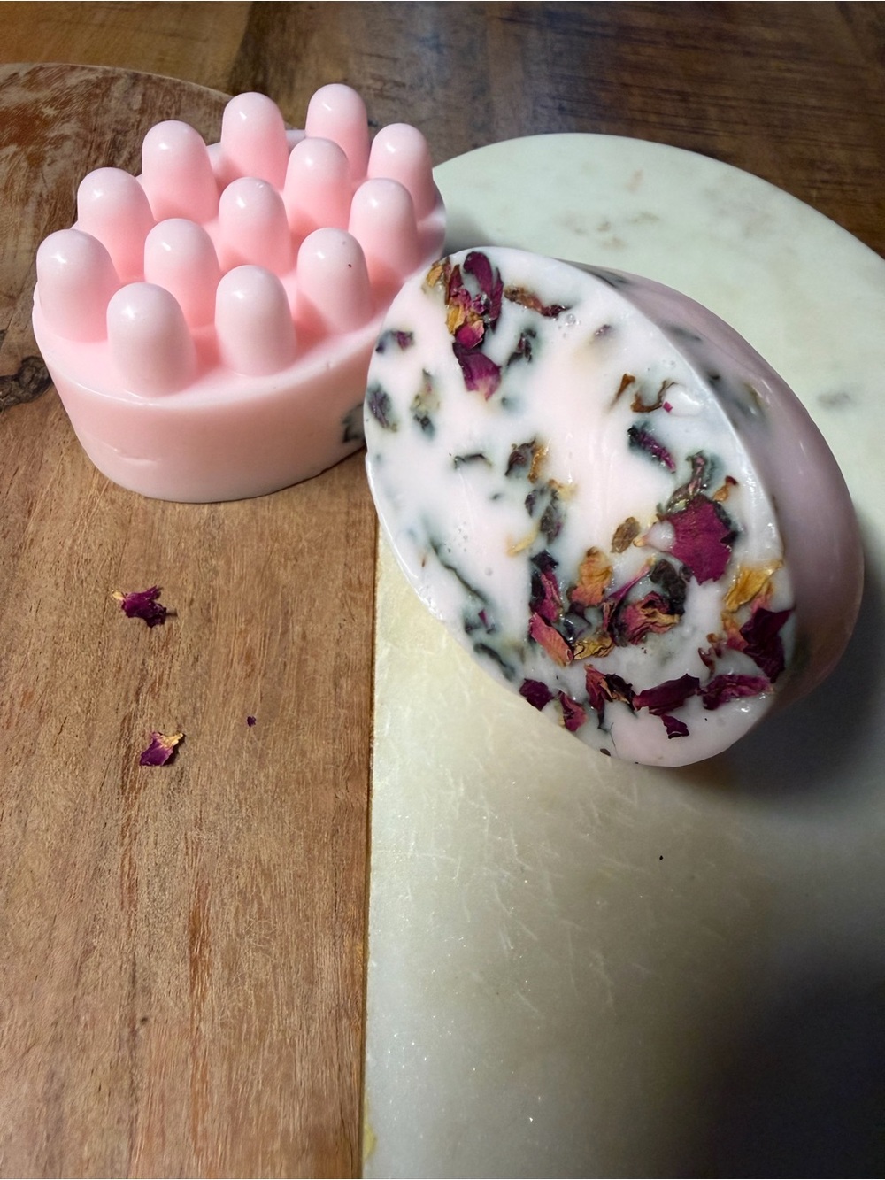 Artisan Pink Rose Petal Massage Soap Bar - Women Bath & Body